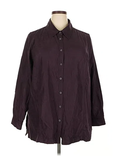 Pre-owned Avenue 3/4 Sleeve Blouse In Burgundy