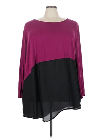 Pre-owned Avenue 3/4 Sleeve Blouse In Burgundy