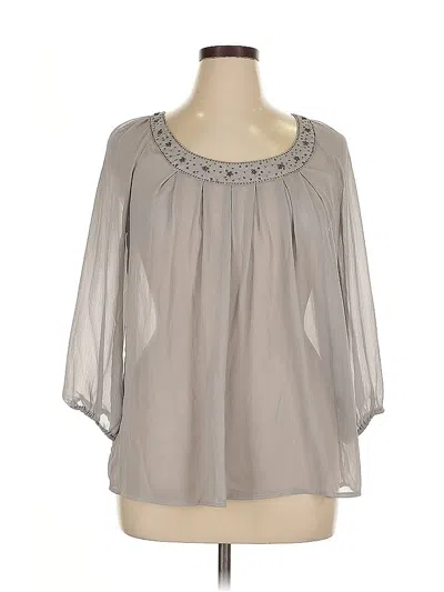 Pre-owned Avenue 3/4 Sleeve Blouse In Gray