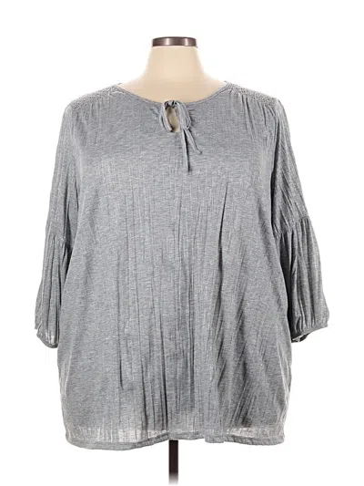 Pre-owned Avenue 3/4 Sleeve Blouse In Gray