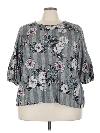 Pre-owned Avenue 3/4 Sleeve Blouse In Gray