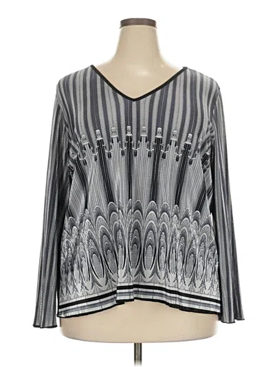 Pre-owned Avenue 3/4 Sleeve Blouse In Gray