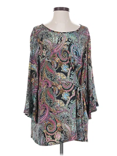 Pre-owned Avenue 3/4 Sleeve Blouse In Gray