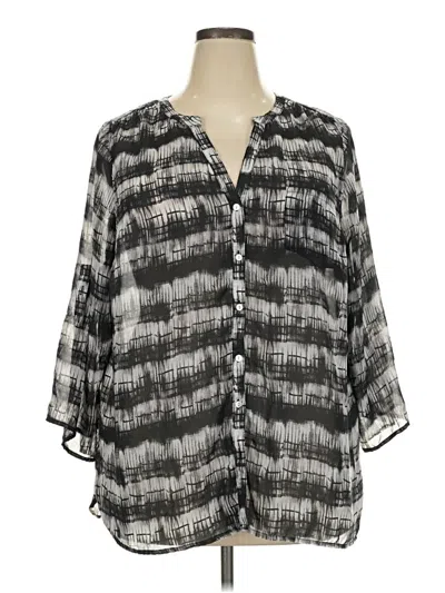 Pre-owned Avenue 3/4 Sleeve Blouse In Gray