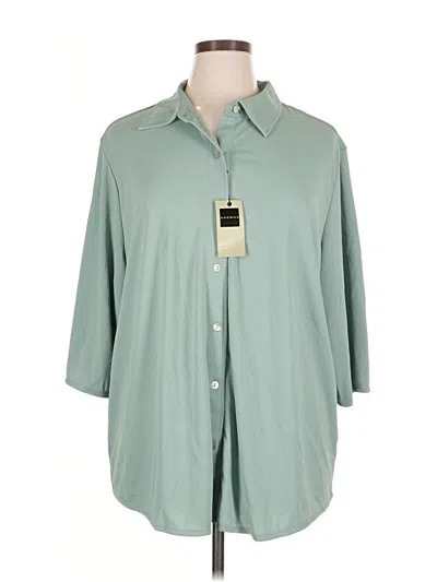 Pre-owned Avenue 3/4 Sleeve Blouse In Green