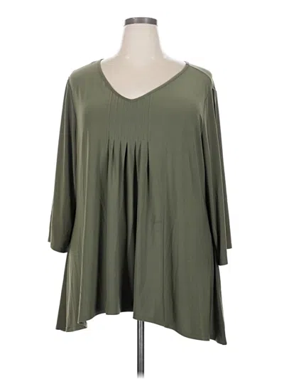 Pre-owned Avenue 3/4 Sleeve Blouse In Green