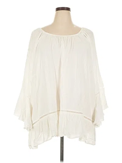 Pre-owned Avenue 3/4 Sleeve Blouse In Ivory
