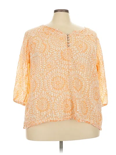 Pre-owned Avenue 3/4 Sleeve Blouse In Orange