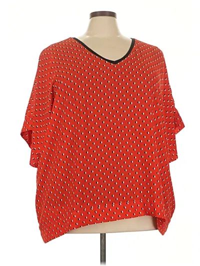 Pre-owned Avenue 3/4 Sleeve Blouse In Orange