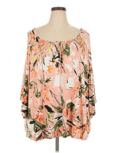 Pre-owned Avenue 3/4 Sleeve Blouse In Orange