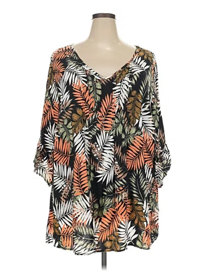 Pre-owned Avenue 3/4 Sleeve Blouse In Orange
