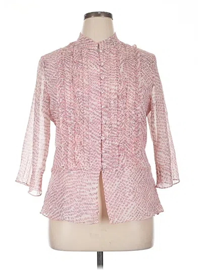 Pre-owned Avenue 3/4 Sleeve Blouse In Pink