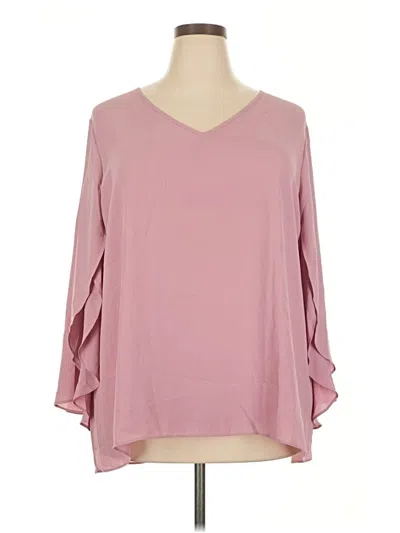 Pre-owned Avenue 3/4 Sleeve Blouse In Pink