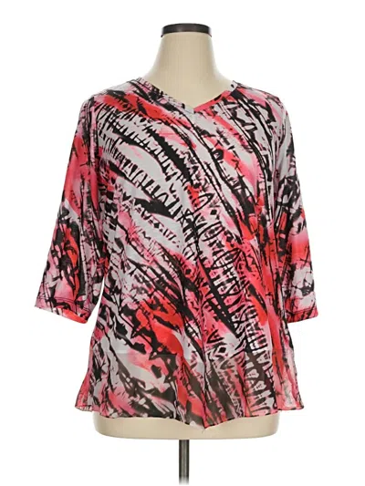 Pre-owned Avenue 3/4 Sleeve Blouse In Pink