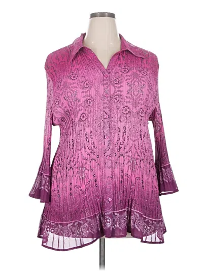 Pre-owned Avenue 3/4 Sleeve Blouse In Pink