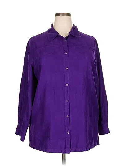 Pre-owned Avenue 3/4 Sleeve Blouse In Purple