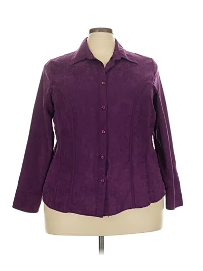 Pre-owned Avenue 3/4 Sleeve Blouse In Purple
