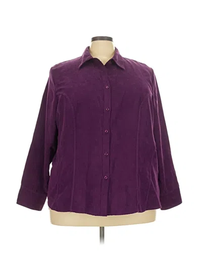 Pre-owned Avenue 3/4 Sleeve Blouse In Purple