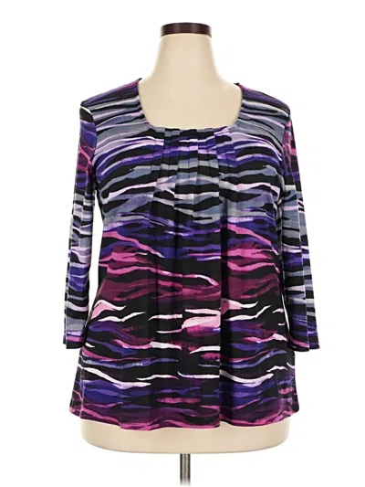 Pre-owned Avenue 3/4 Sleeve Blouse In Purple