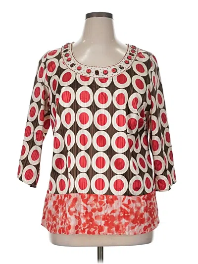 Pre-owned Avenue 3/4 Sleeve Blouse In Red