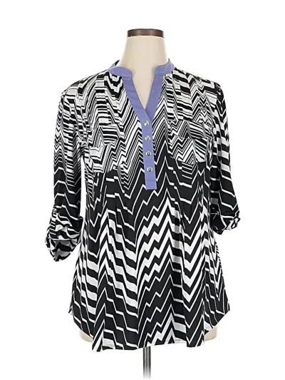 Pre-owned Avenue 3/4 Sleeve Blouse In Silver