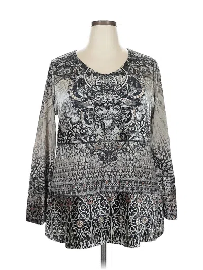 Pre-owned Avenue 3/4 Sleeve Blouse In Silver