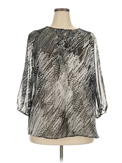 Pre-owned Avenue 3/4 Sleeve Blouse In Silver
