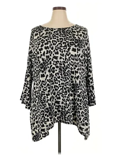 Pre-owned Avenue 3/4 Sleeve Blouse In Silver