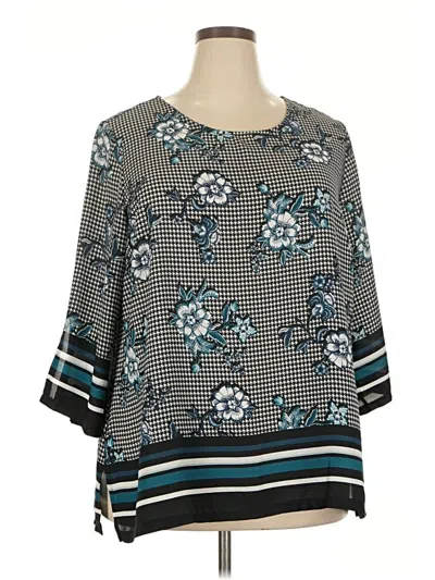 Pre-owned Avenue 3/4 Sleeve Blouse In Teal
