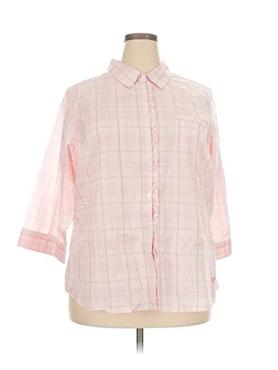 Pre-owned Avenue 3/4 Sleeve Button Down Shirt In Pink