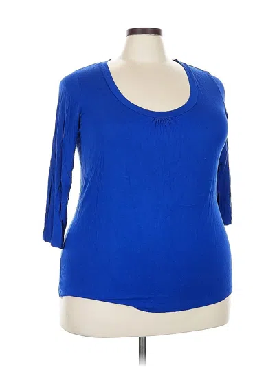 Pre-owned Avenue 3/4 Sleeve T-shirt In Blue