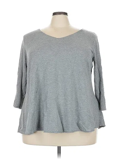 Pre-owned Avenue 3/4 Sleeve T-shirt In Gray