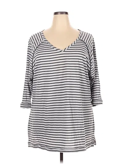 Pre-owned Avenue 3/4 Sleeve T-shirt In Gray