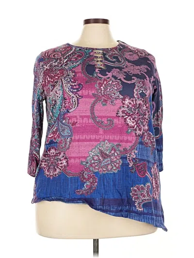 Pre-owned Avenue 3/4 Sleeve T-shirt In Purple