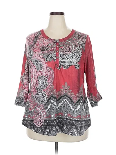 Pre-owned Avenue 3/4 Sleeve T-shirt In Red