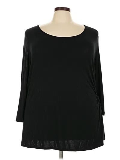 Pre-owned Avenue 3/4 Sleeve Top Black Boatneck Tops