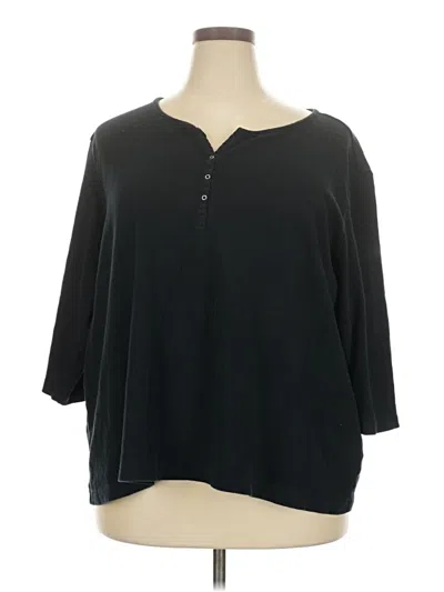 Pre-owned Avenue 3/4 Sleeve Top Black V-neck Tops