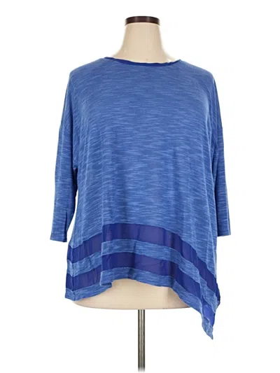 Pre-owned Avenue 3/4 Sleeve Top Blue Boatneck Tops