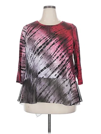 Pre-owned Avenue 3/4 Sleeve Top Burgundy Boatneck Tops