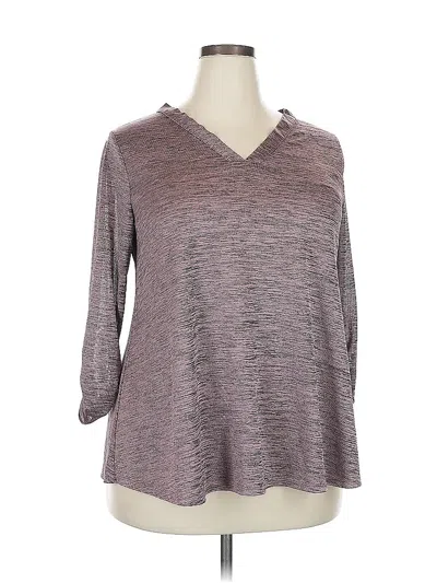 Pre-owned Avenue 3/4 Sleeve Top Gray Cowl Neck Tops
