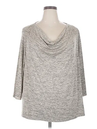 Pre-owned Avenue 3/4 Sleeve Top Gray Cowl Neck Tops