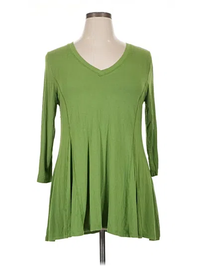 Pre-owned Avenue 3/4 Sleeve Top Green V Neck Tops
