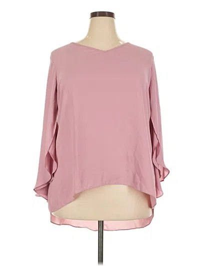 Pre-owned Avenue 3/4 Sleeve Top Pink Boatneck Tops