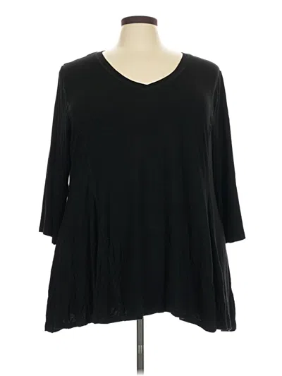 Pre-owned Avenue 3/4 Sleeve T-shirt In Black