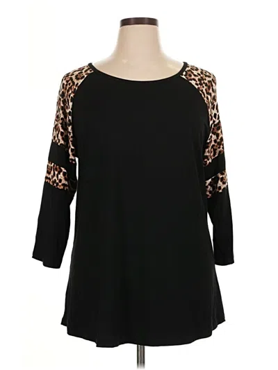 Pre-owned Avenue 3/4 Sleeve T-shirt In Black