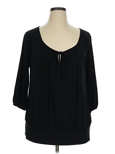 Pre-owned Avenue 3/4 Sleeve T-shirt In Black