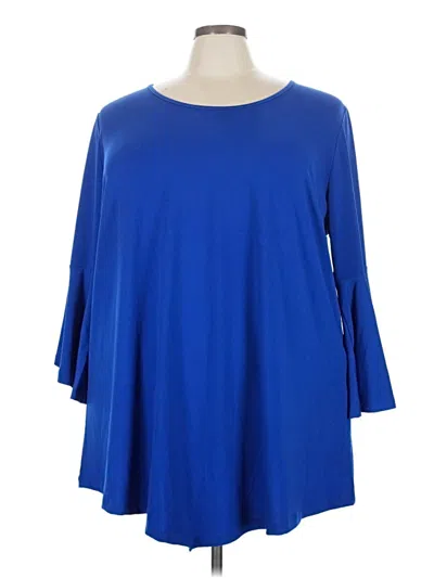 Pre-owned Avenue 3/4 Sleeve T-shirt In Blue