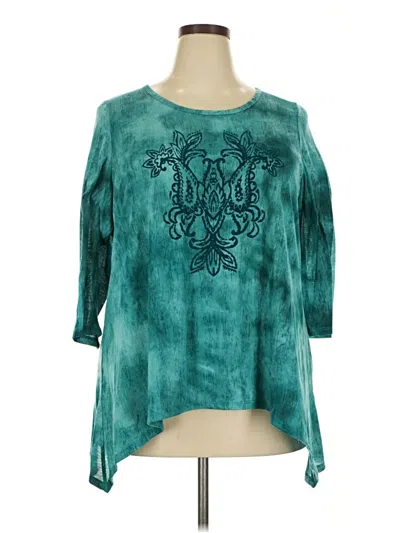 Pre-owned Avenue 3/4 Sleeve T-shirt In Blue