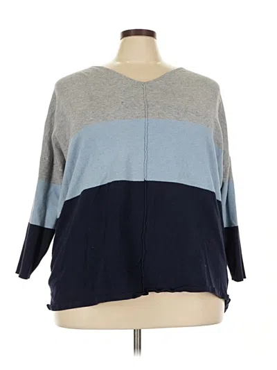 Pre-owned Avenue 3/4 Sleeve T-shirt In Blue