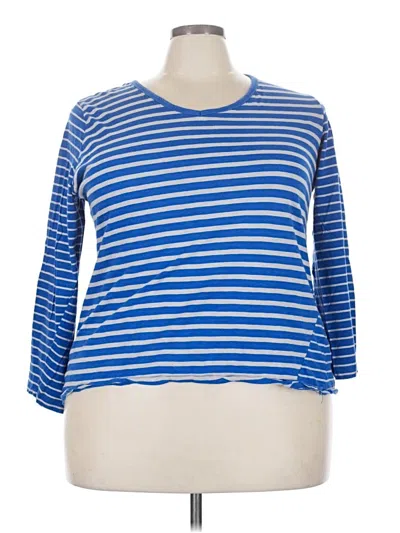 Pre-owned Avenue 3/4 Sleeve T-shirt In Blue